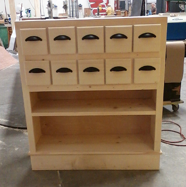 Unfinished Card file with drawers