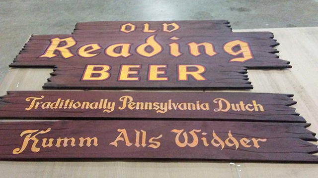 Sign reads Old Reading Beer